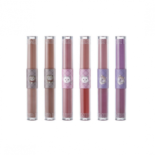 LEEMEMBER Double-headed Lip Glaze Cheese Mud Matte Lip Glaze 荔萌奶酪派对双头唇釉唇泥 2.2g*2