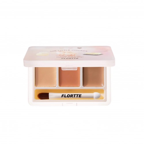 Flortte They Are Cute Tri-color Concealer Palette 3.9g 花洛莉亚可爱颂系列三色遮瑕膏