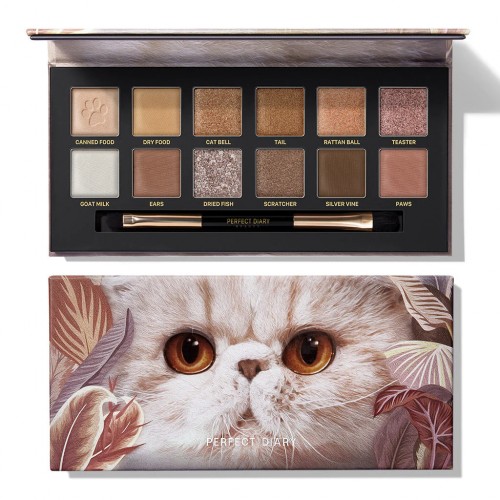 Perfect Diary Explorer Twelve Color Eyeshadow Palette 09 Cat 完美日记探险家十二色眼影盘 09猫咪盘 14g