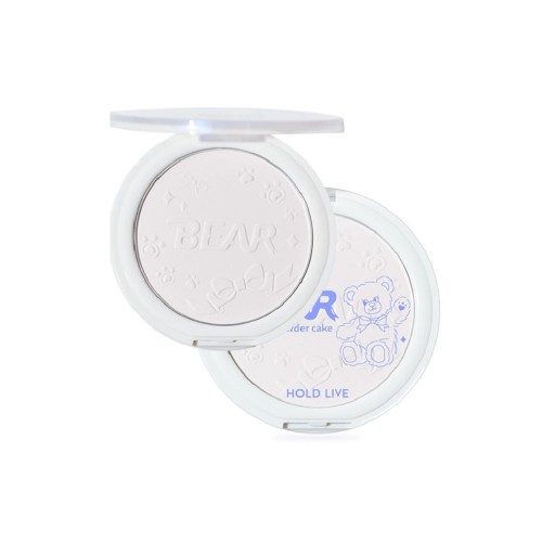 HOLD LIVE Little Bear Embossed Pattern Soft & Matte Finishing Pressed Powder Holdlive小熊柔光滤镜持久控油定妆粉饼 10g