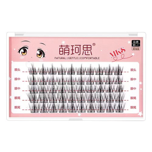 MKS Natural Simulation Fairy Fine-stem Lazy Three-part Trilogy False Eyelashes 萌珂思自然仿真仙子细梗懒人三部曲假睫毛1box