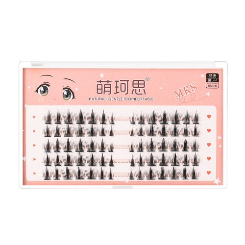 MKS Fox Tie Slant Flying False Eyelashes Curly and Thick 萌珂思狐系斜飞假睫毛卷翘浓密  1box