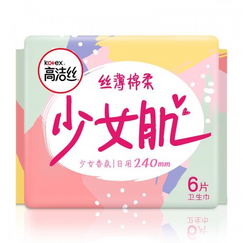 Kotex Adolescent Muscle Series Filamentous Thinness Sanitary Pads 240mm 6/10/18/32pcs (Day) 高洁丝卫生巾少女肌丝薄日用240mm