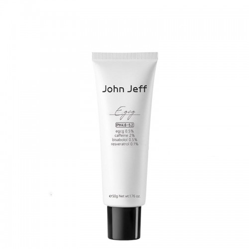 John Jeff 0.5% Green Tea Polyphenols Brightening Skin Antioxidant Cream Oil Control Clear Red Soothing Stability 50ml John Jeff 绿茶多酚面霜