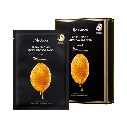 JM solution Honey Luminous Royal Propolis Mask 30ml*10PCS 肌司研莹润蜂胶面膜（黑臻版）