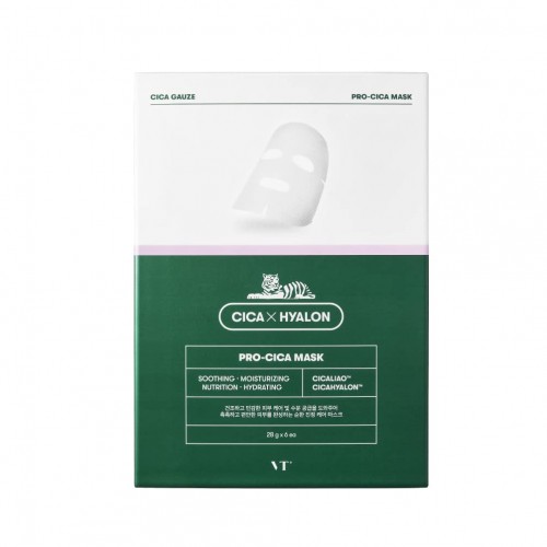 VT Cica Pro And Moisture Mask 28g*6PCS 薇缔VT积雪草舒缓补水面膜